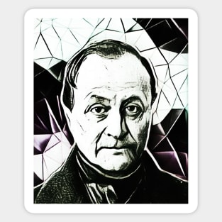 Auguste Comte Black and White Portrait | Auguste Comte Artwork 3 Sticker